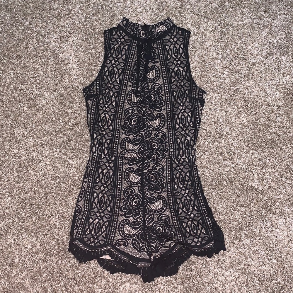 Black Lace Romper